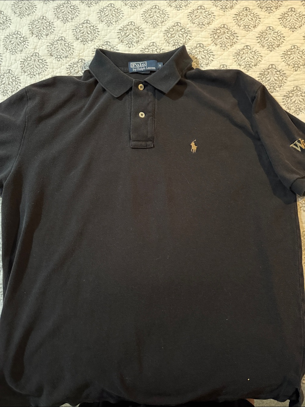 Polo by Ralph Lauren Black Men's Cotton Polo with Wake Forest logo